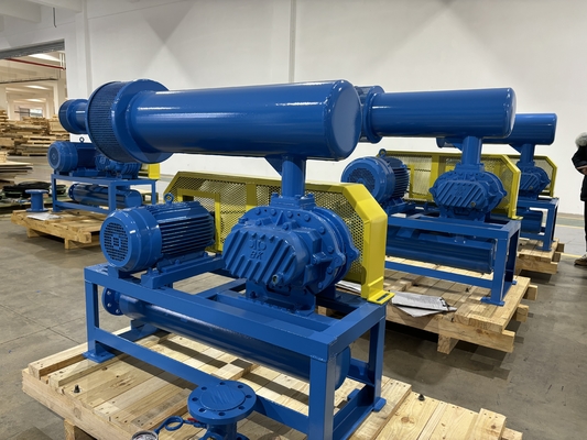 DN200 30-132 kw 10-80 kpa Roots Döner Loblu Fan Hava Soğutmalı Mavi Renk